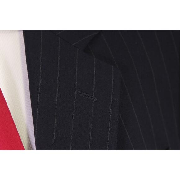 Brooks Brothers Navy Blue Chalkstripe 2-Btn Wool Stretch Suit 41L - Picture 5 of 9